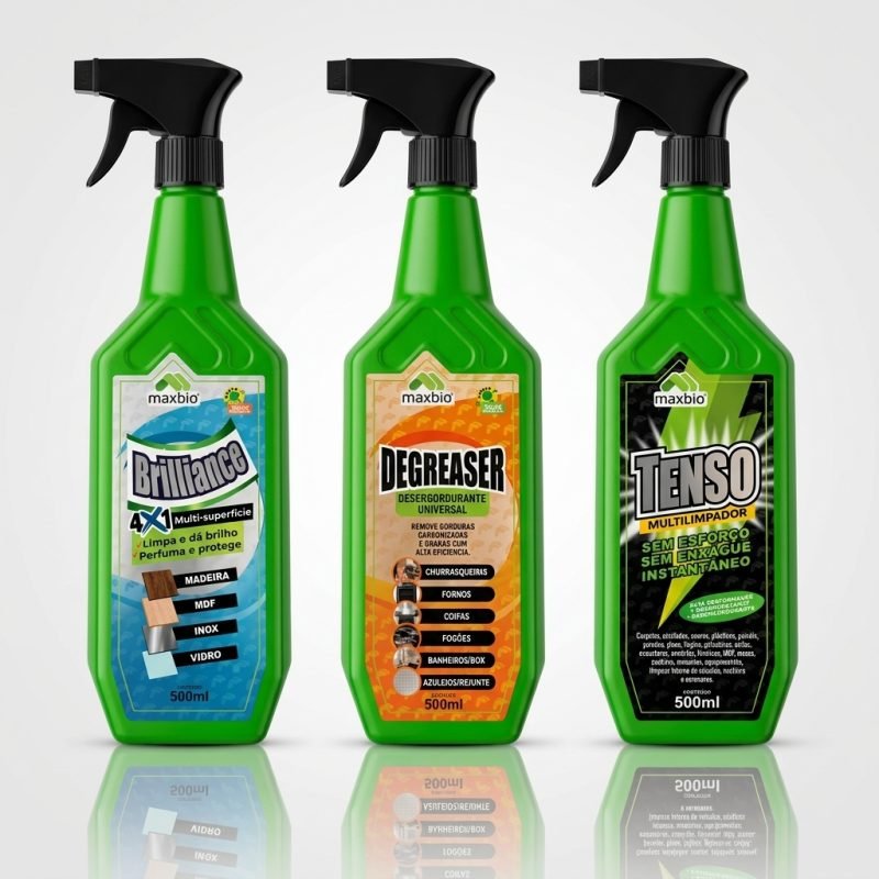 Kit Limpeza Trio Pesado - Degreaser Tenso Brilliance Maxbio