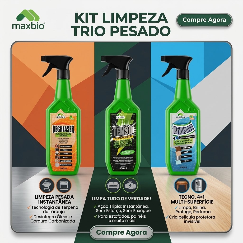 Kit Limpeza Trio Pesado - Degreaser Tenso Brilliance Maxbio - Imagem 6