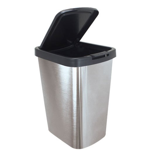 Lixeira Click 9L Label Inox Arqplast