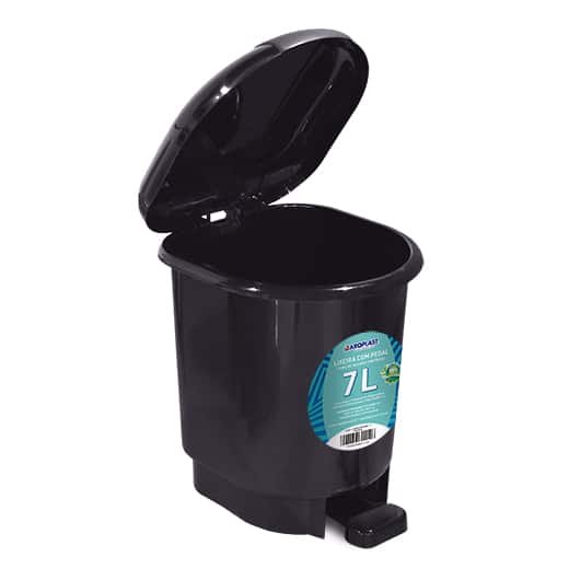 Lixeira 7L Pedal Preta Arqplast