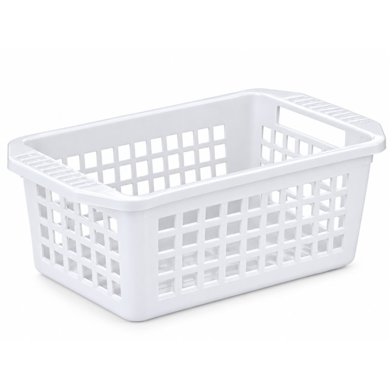 Cesto organizador branco grande com aba Plasnorthon 1241S