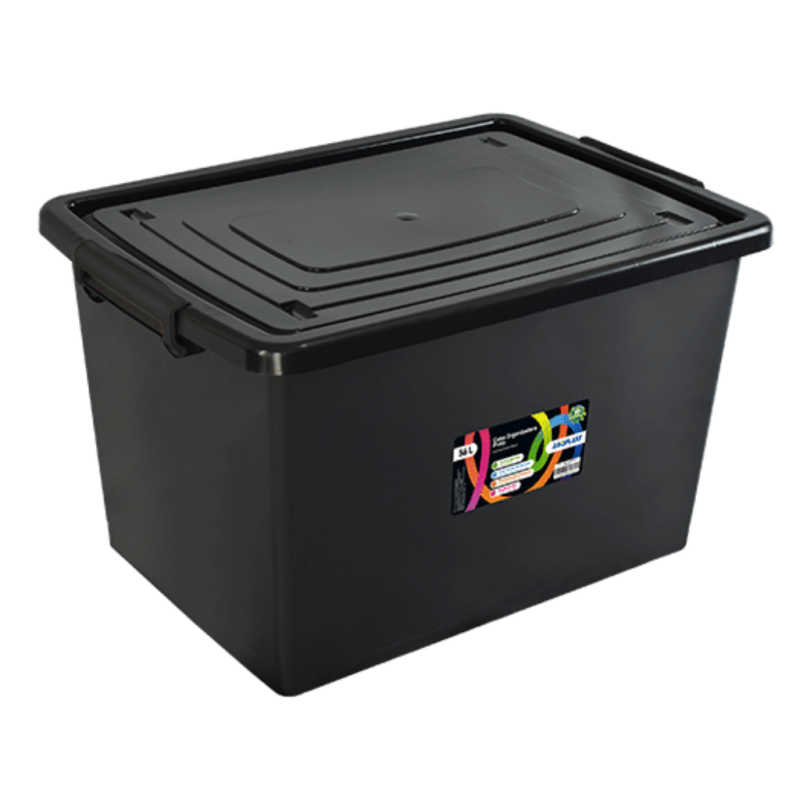Caixa Organizadora Preta 56L Arqplast