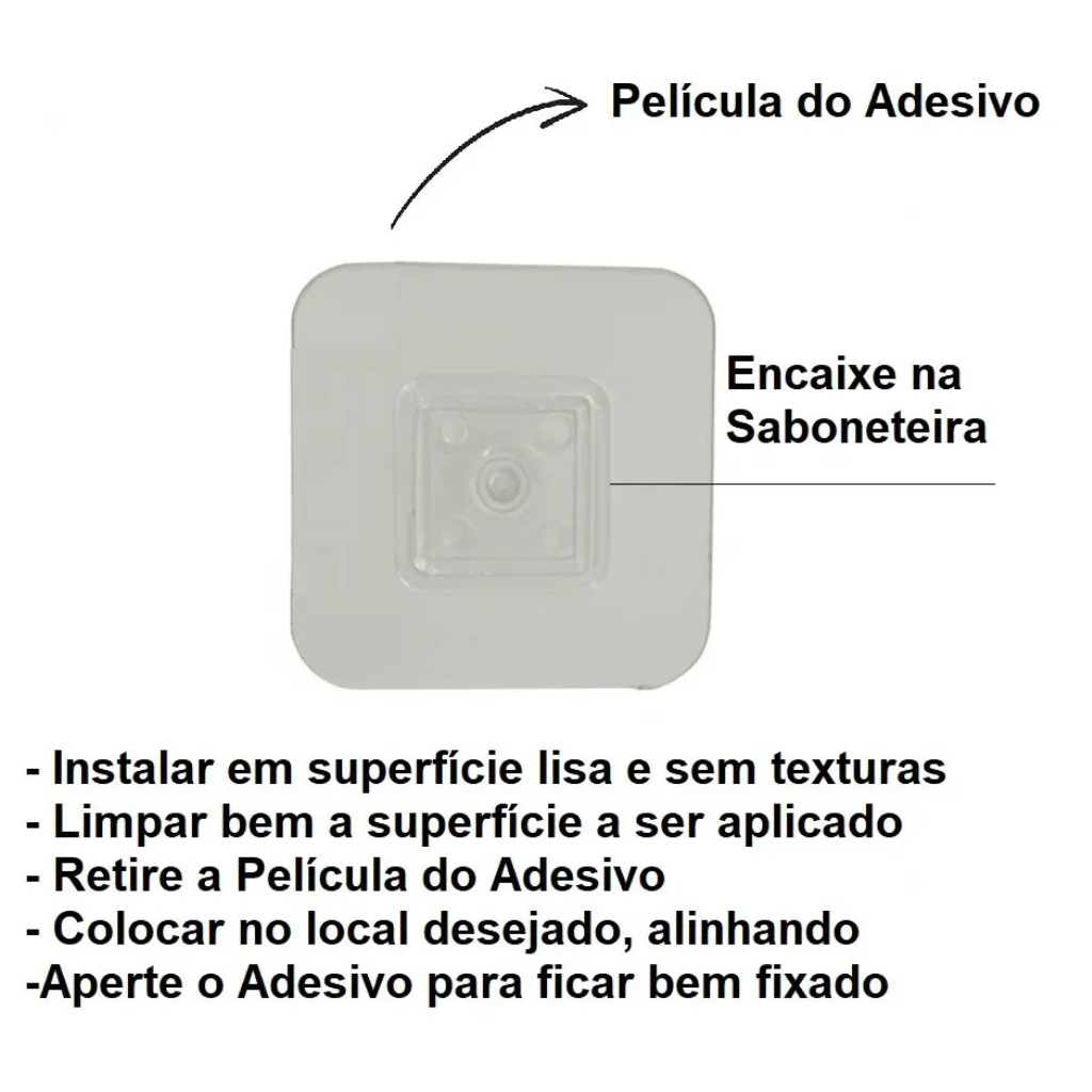 Saboneteira Preta Com Adesivo Super Aderente Arqplast - Imagem 2