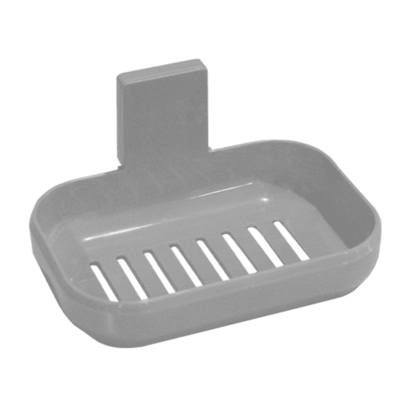 Saboneteira cinza com adesivo super aderente Arqplast