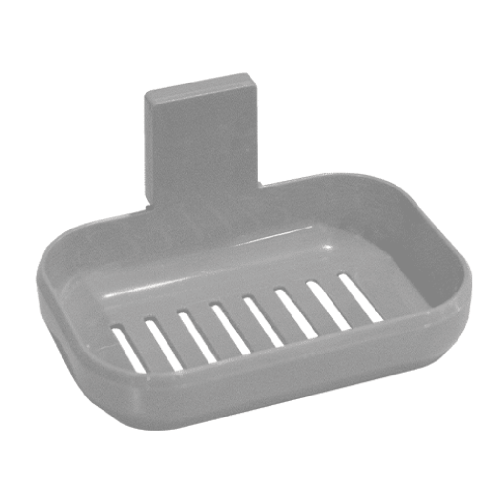 Saboneteira cinza com adesivo super aderente Arqplast